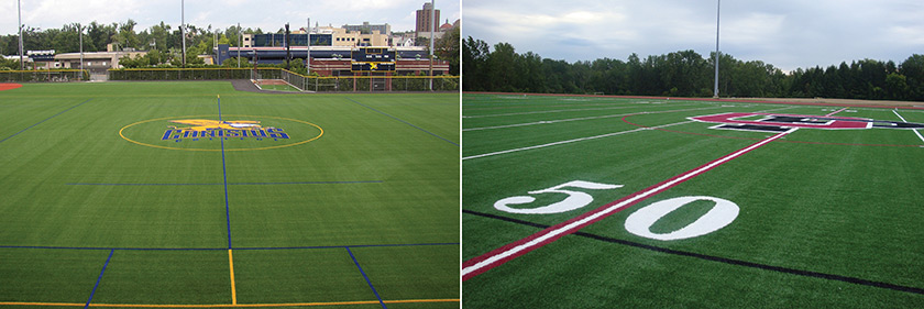 Canisius Orchard Park logo on artificial grass turf
